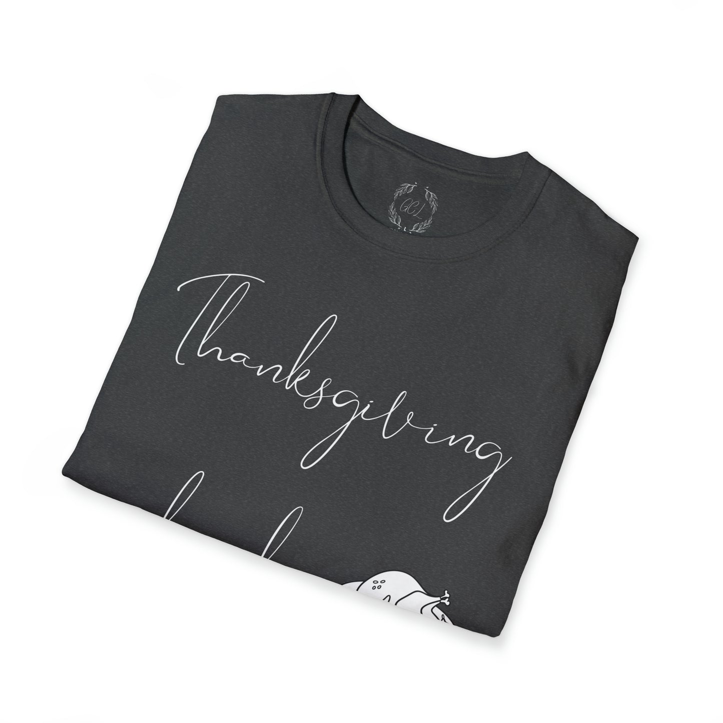 Thanksgiving is kinda Racist, "Just Sayin..." Series, Pen Style Text, Comfortable Commentary Collection, Social Commentary, Ultra Soft Heather Material