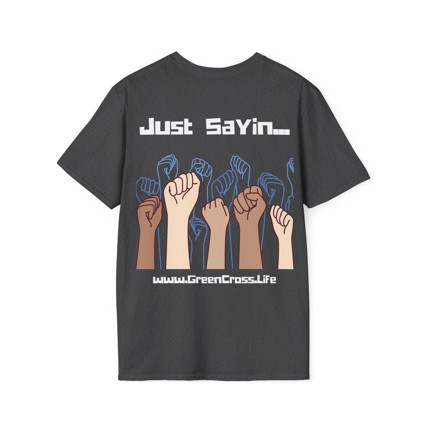 Thanksgiving is kinda Racist, "Just Sayin..." Series, 16 Bit Style Text, Comfortable Commentary Collection, Social Commentary, Ultra Soft Heather Material