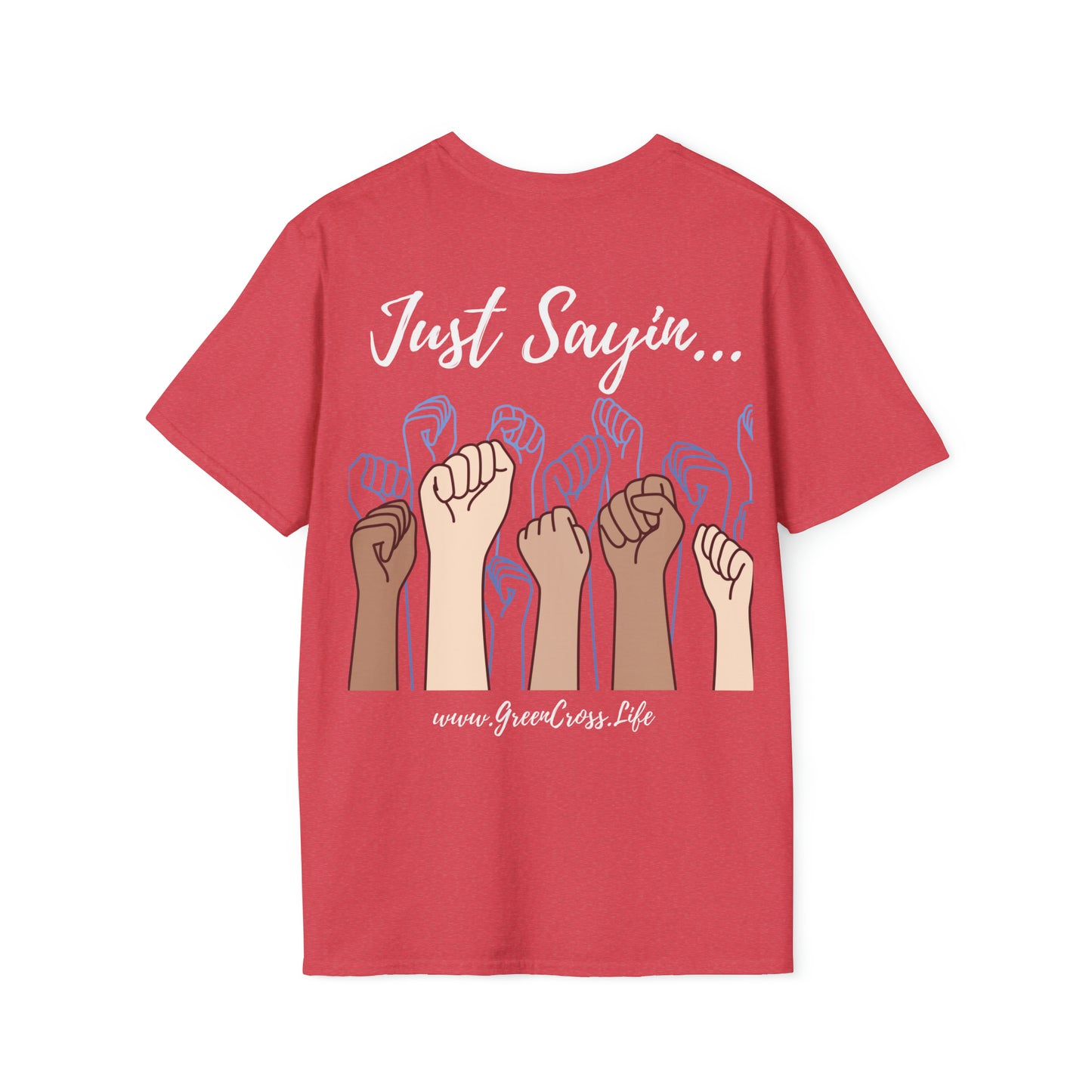 Thanksgiving is kinda Racist, "Just Sayin..." Series, Brush Style Text, Comfortable Commentary Collection, Social Commentary, Ultra Soft Heather Material