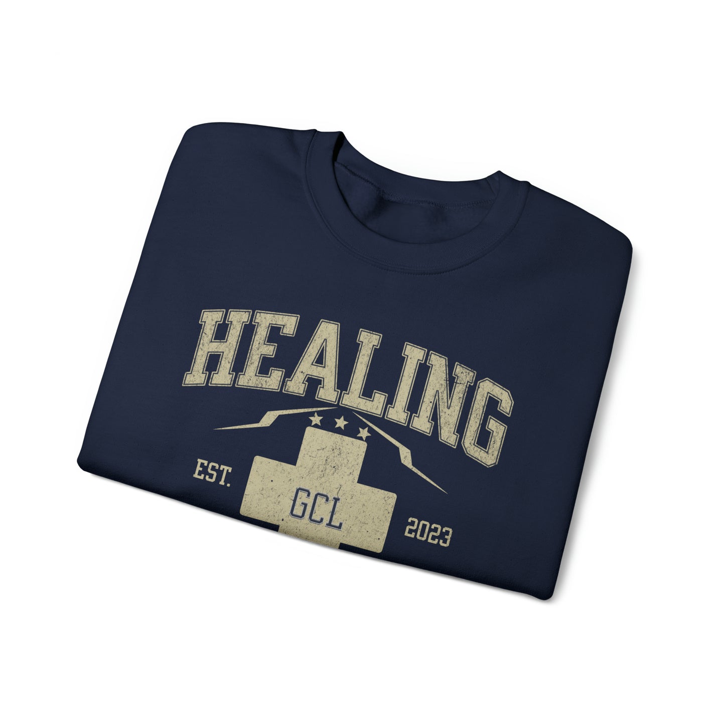 Healing University, Heal Yourself, Heal the World, "Healing Art" Series, Comfortable Commentary Collection, Social Commentary, Ultra Soft Material, Unisex Heavy Blend™ Crewneck Sweatshirt