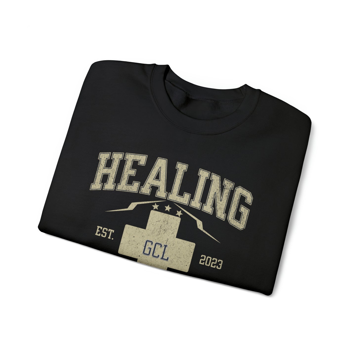 Healing University, Heal Yourself, Heal the World, "Healing Art" Series, Comfortable Commentary Collection, Social Commentary, Ultra Soft Material, Unisex Heavy Blend™ Crewneck Sweatshirt