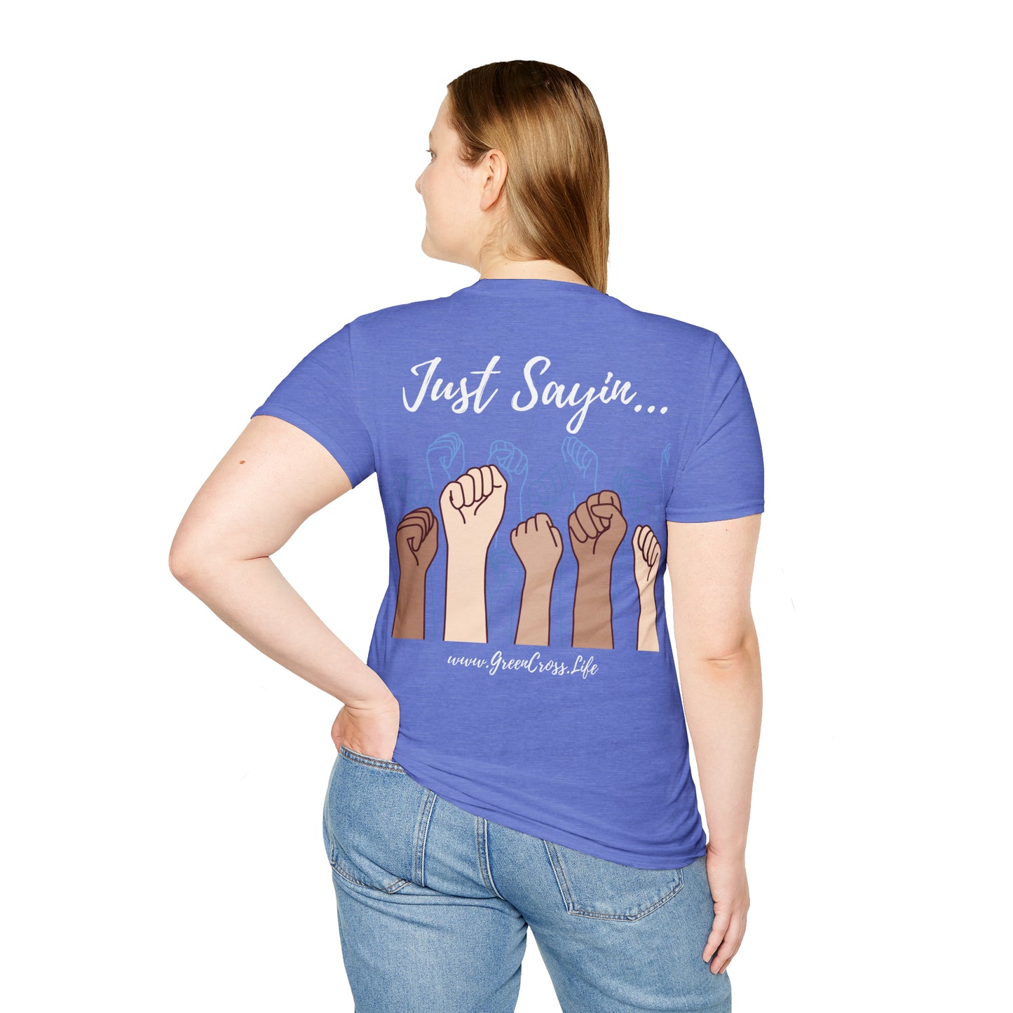 Thanksgiving is kinda Racist, "Just Sayin..." Series, Brush Style Text, Comfortable Commentary Collection, Social Commentary, Ultra Soft Heather Material