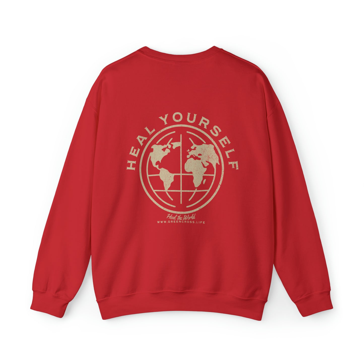 Healing University, Heal Yourself, Heal the World, "Healing Art" Series, Comfortable Commentary Collection, Social Commentary, Ultra Soft Material, Unisex Heavy Blend™ Crewneck Sweatshirt