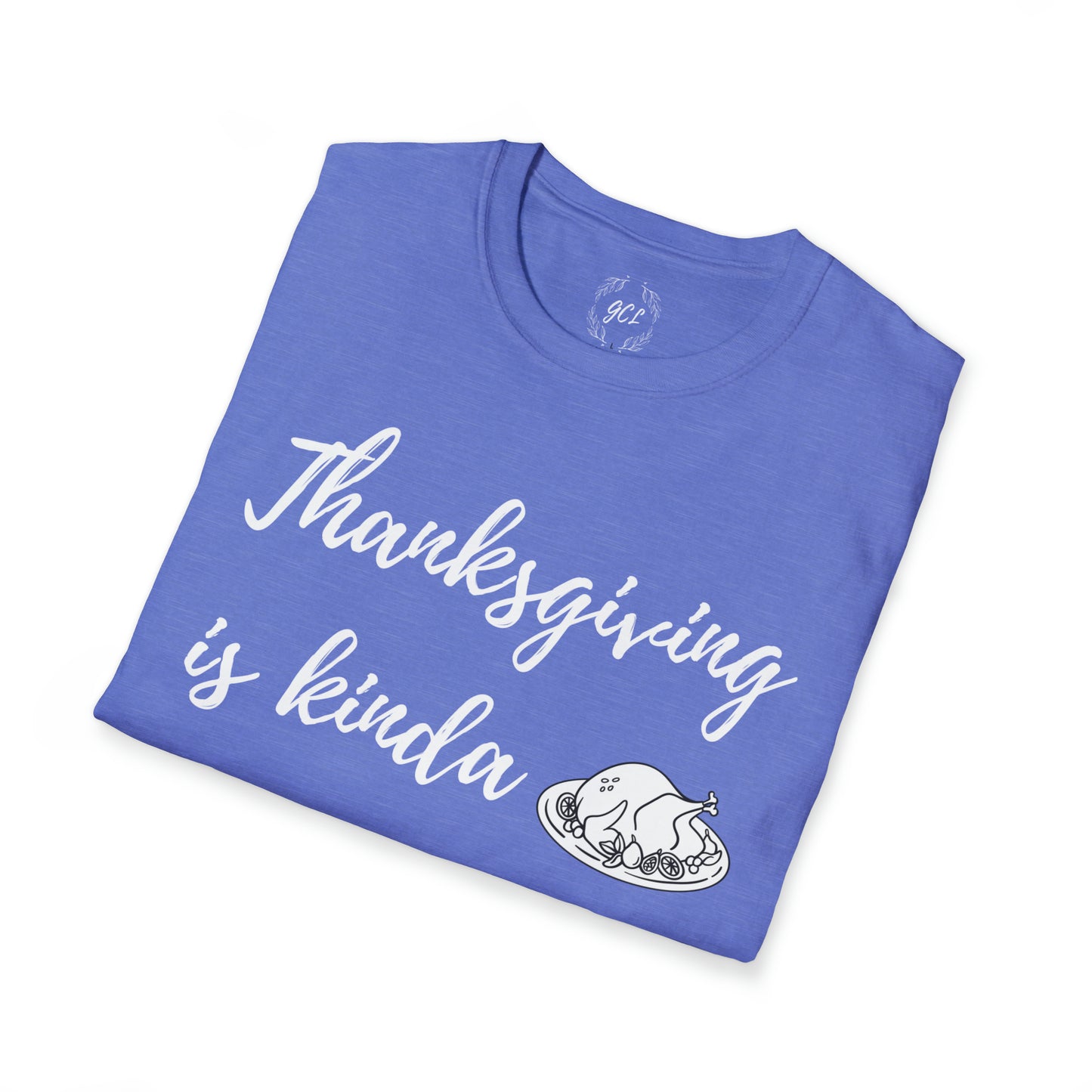 Thanksgiving is kinda Racist, "Just Sayin..." Series, Brush Style Text, Comfortable Commentary Collection, Social Commentary, Ultra Soft Heather Material