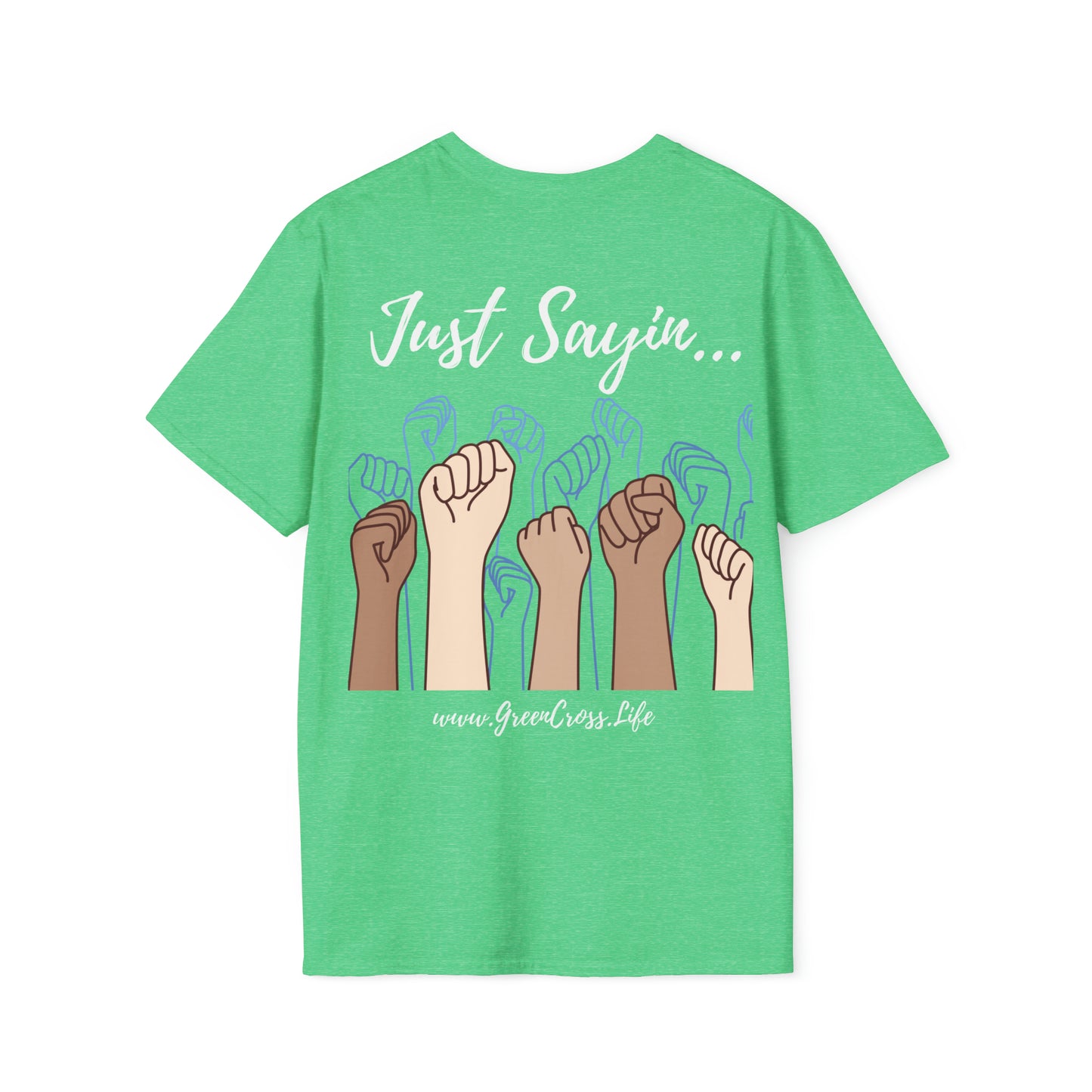 Thanksgiving is kinda Racist, "Just Sayin..." Series, Brush Style Text, Comfortable Commentary Collection, Social Commentary, Ultra Soft Heather Material