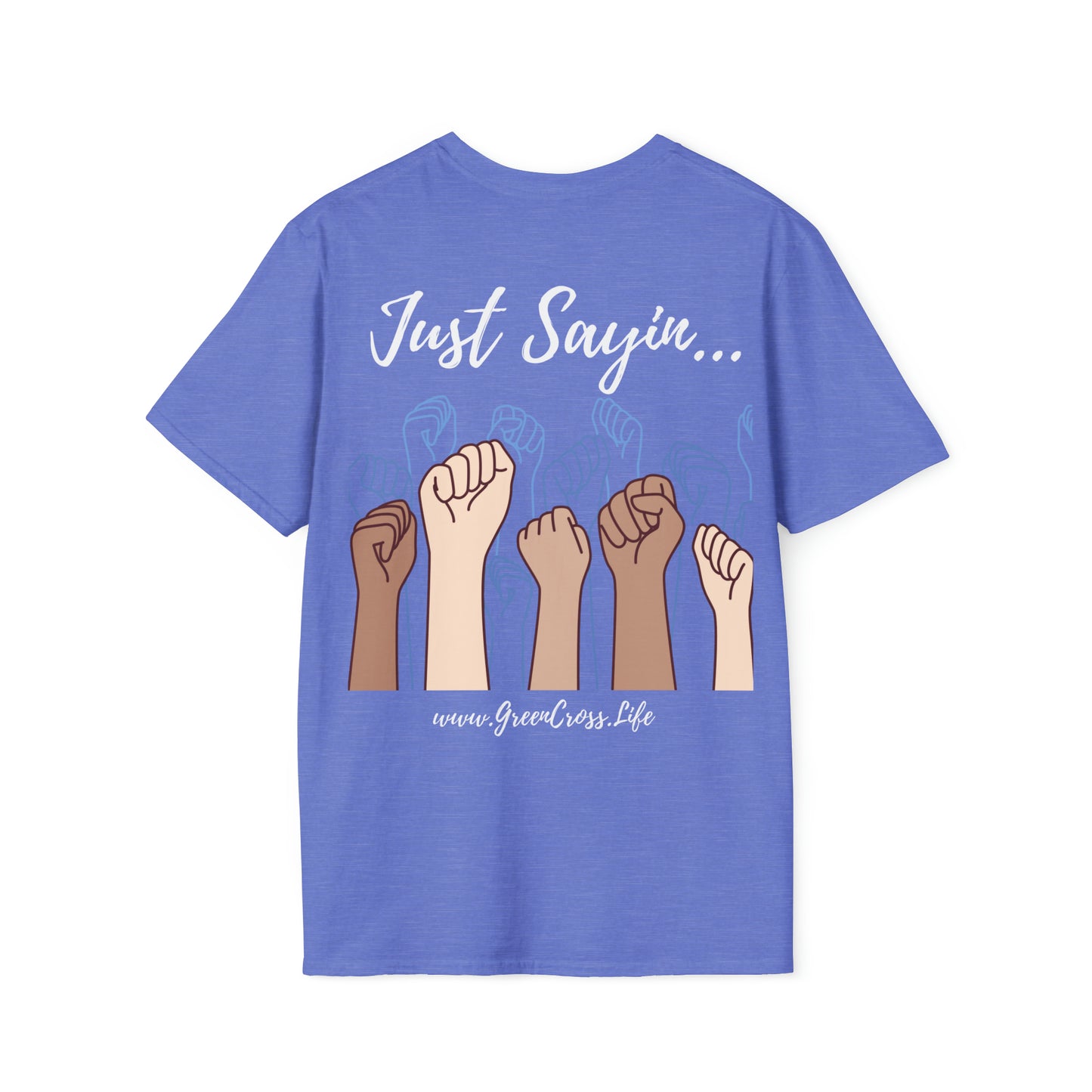 Thanksgiving is kinda Racist, "Just Sayin..." Series, Brush Style Text, Comfortable Commentary Collection, Social Commentary, Ultra Soft Heather Material