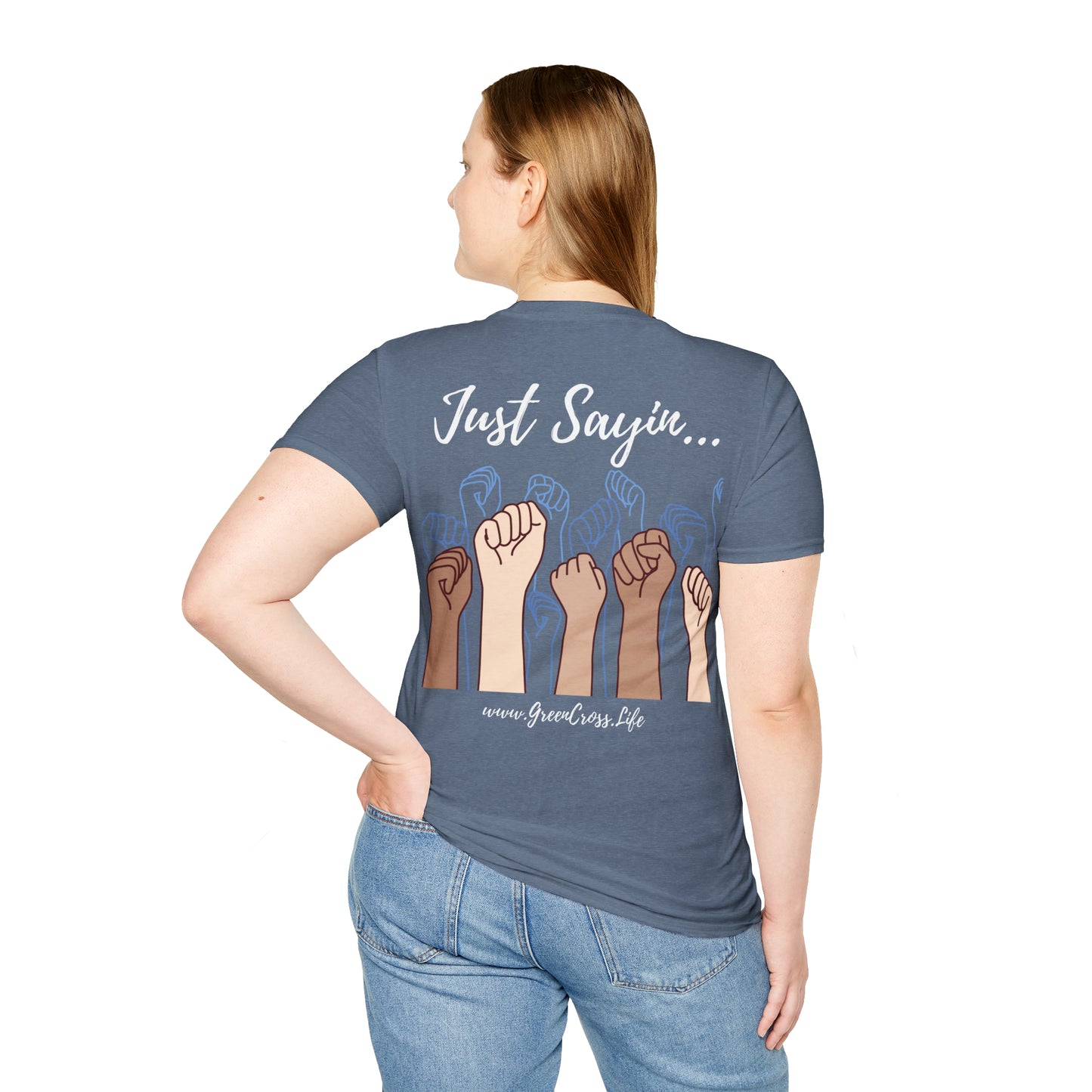 Thanksgiving is kinda Racist, "Just Sayin..." Series, Brush Style Text, Comfortable Commentary Collection, Social Commentary, Ultra Soft Heather Material