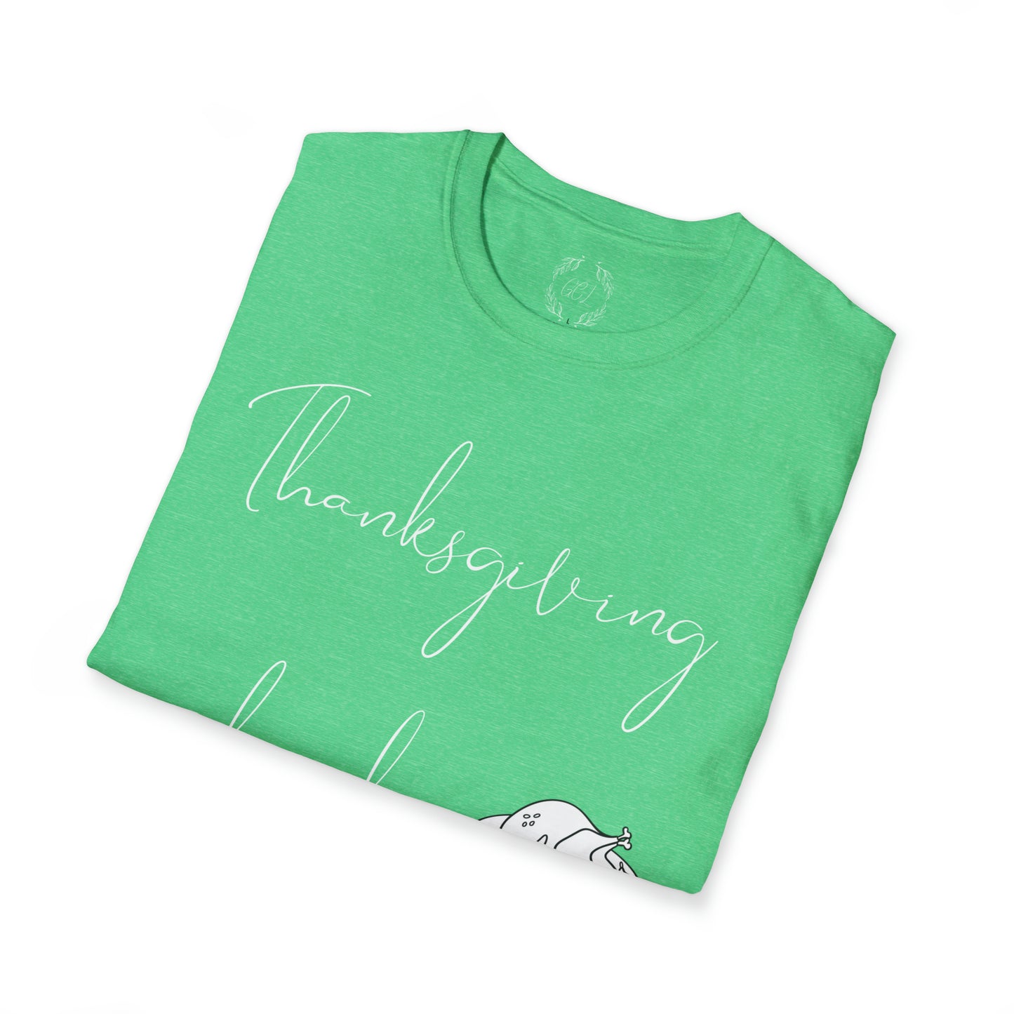 Thanksgiving is kinda Racist, "Just Sayin..." Series, Pen Style Text, Comfortable Commentary Collection, Social Commentary, Ultra Soft Heather Material