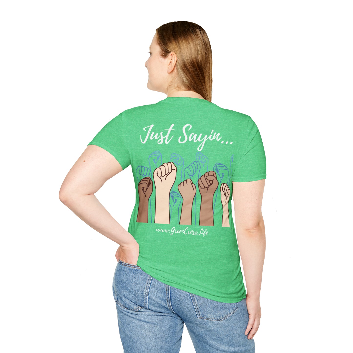 Thanksgiving is kinda Racist, "Just Sayin..." Series, Brush Style Text, Comfortable Commentary Collection, Social Commentary, Ultra Soft Heather Material