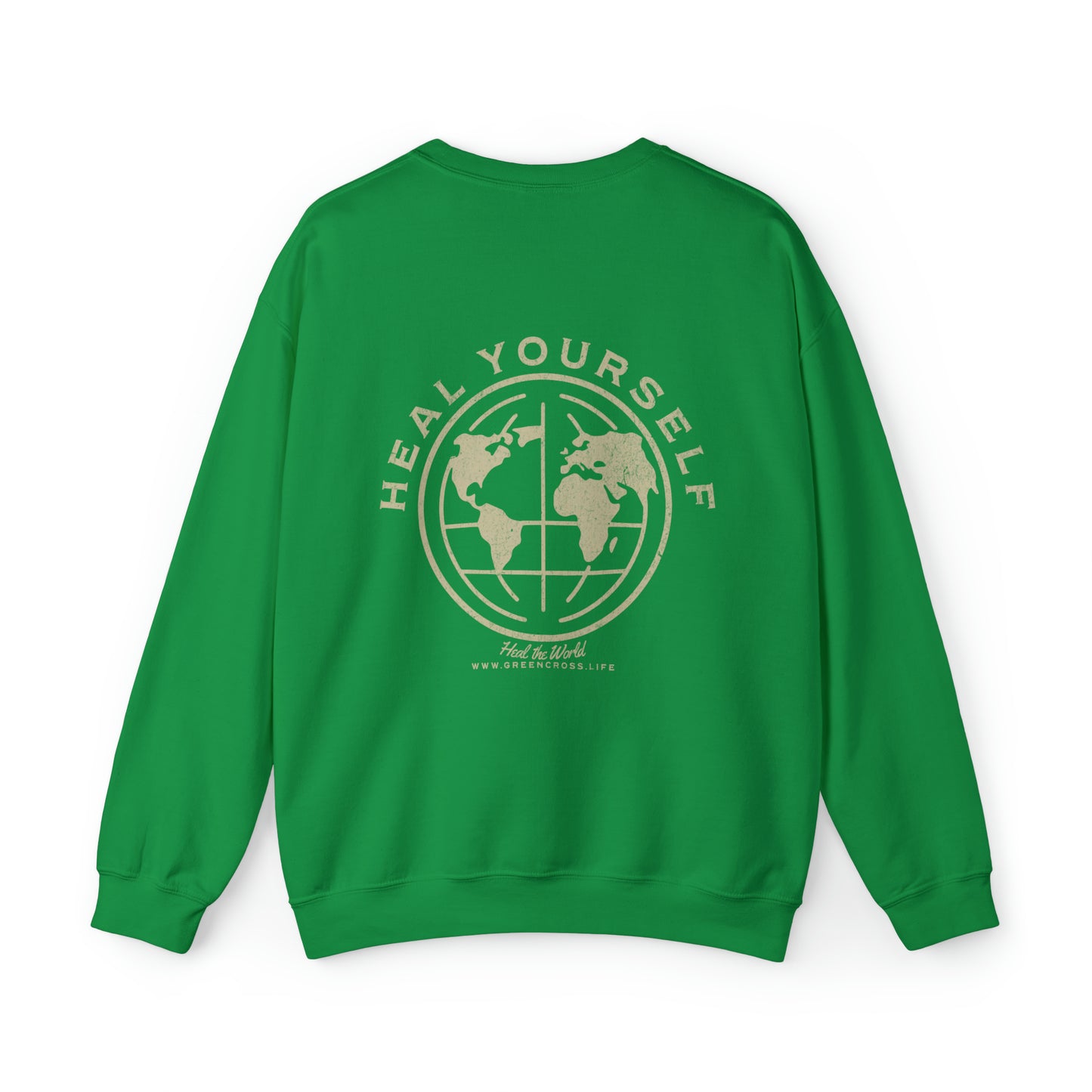 Healing University, Heal Yourself, Heal the World, "Healing Art" Series, Comfortable Commentary Collection, Social Commentary, Ultra Soft Material, Unisex Heavy Blend™ Crewneck Sweatshirt