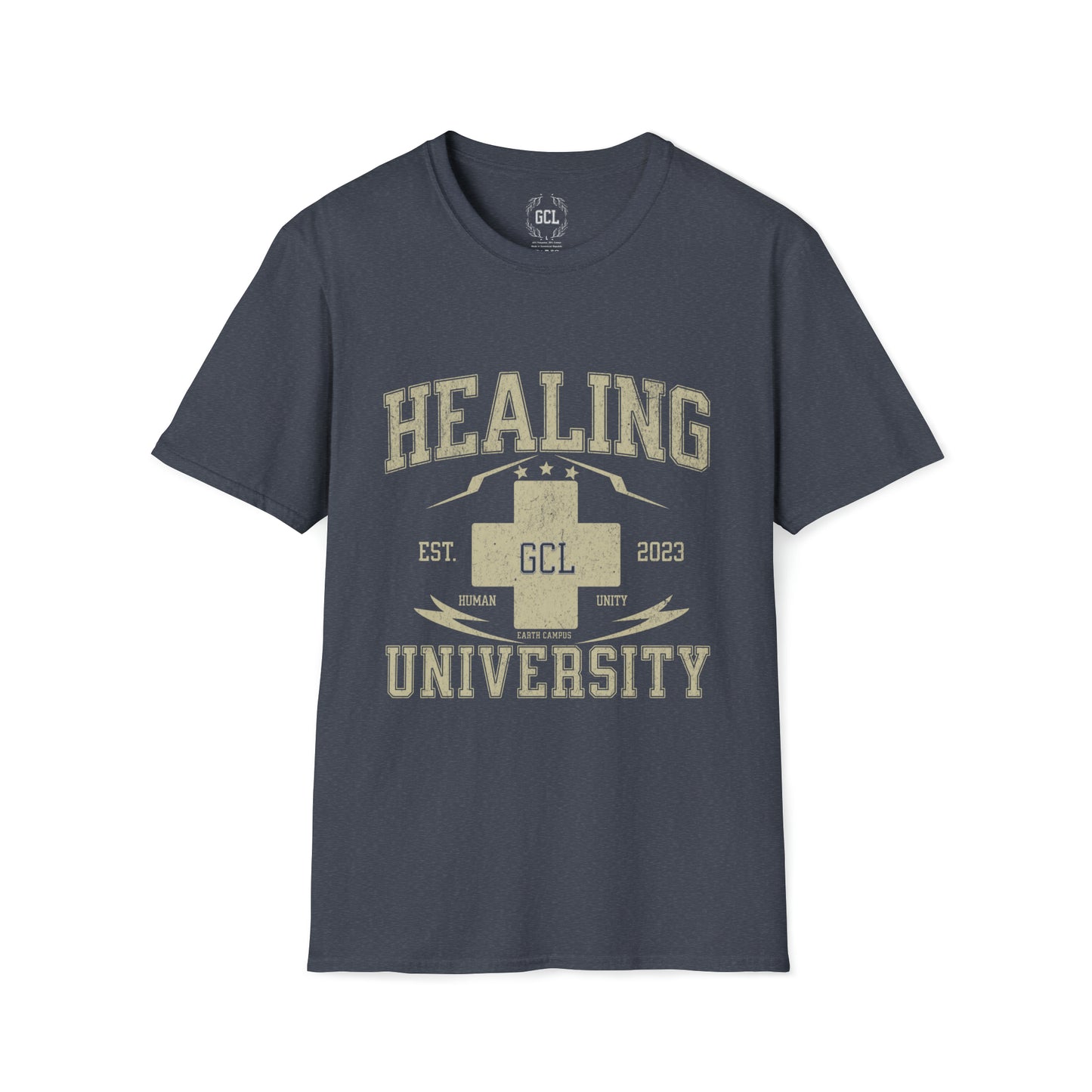 Healing University, Heal Yourself, Heal the World, "Healing Art" Series, Comfortable Commentary Collection, Social Commentary, Ultra Soft Heather Material